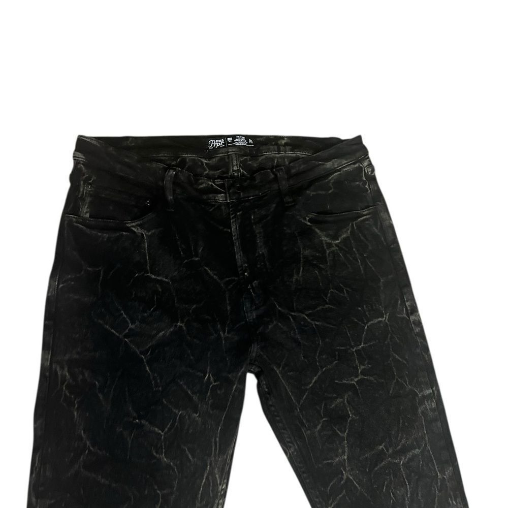 PRPS Men’s Black Marble Coated Jeans Size 36 | Textured Crinkle Finish Denim - Picture 2 of 7